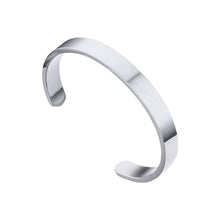 Minimalist Polished Open - Ended Silver - Tone Stainless Steel Kada (1 Pc) - justgrabit.in | Just Grab It