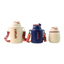 Sports Vacuum Bottle with Shoulder Strap 1 Pc Stylish Mix Design & Size - Justgrabit Inc.