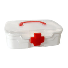 Medical Box, 1 Piece, Indoor Outdoor Medical Utility, Medicine Storage Box, Detachable Tray Medical Box Multi Purpose Regular Medicine, First Aid Box with Handle & Transparent Lid - Justgrabit Inc.