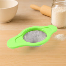 Supermom Stainless Steel Mesh Strainer with Dual Handle Plastic Frame (1 Pc) - justgrabit.in | Just Grab It