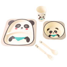 Eco - Friendly Panda - Themed Kids Dinnerware Set (5 Pc) - justgrabit.in | Just Grab It