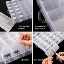 36 Grids Clear Plastic Organizer Jewelry Storage Box with Adjustable Dividers, Transparent Organizer Box (1pc) - justgrabit.in | Just Grab It
