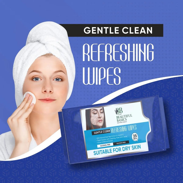 Refreshing Wet Wipes for Face | Facial Cleansing | Refreshing & Skin Hydration| Soothing for skin | pH Balance & Alcohol Free | Nourishing with Fruit extract | 25 Wipes - Justgrabit Inc.