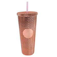 Studded Cup Tumbler Straw Lid - Plastic Double Walled Cold Cup for iced Coffee - justgrabit.in | Just Grab It