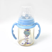 Plastic Baby Feeding Bottle with Handles, Cleaning brush & Straw (180 ML / 1 Pc) - justgrabit.in | Just Grab It