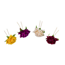 Colourful Flowing Flower Hair Pin (4 Pcs Set / Mix Color), Hair accessories - justgrabit.in | Just Grab It