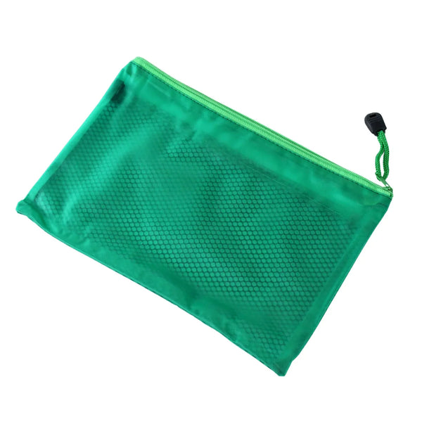 Zipper Mesh Pouch Multipurpose Travel Bag for Cosmetics Makeup Offices Supplies (25 x 16 cm) - Justgrabit Inc.