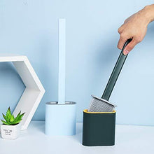 Silicone Toilet Brush with Holder Stand for Bathroom Cleaning - Justgrabit Inc.