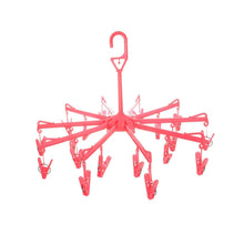 Plastic Foldable Underwear Hanging Dryer Clothes Clips Hanger Drying Rack, Clothes Hangers with 16 Clips, Clip Hanger Drip Hanger for Drying Underwear, Baby Clothes, Socks, Bras, Towel, Cloth Diapers, Gloves - justgrabit.in | Just Grab It