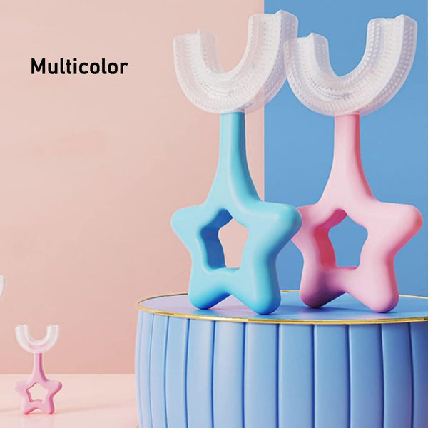 Star / U - Shape Silicone Manual Toothbrush (1 Pc) - justgrabit.in | Just Grab It
