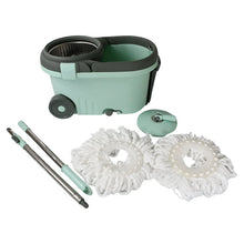 Ganesh Quick Spin Mop Steel Spin, Bucket Floor Cleaning, Easy Wheels & Big Bucket, Floor Cleaning Mop With Bucket, 2 Micro fiber head / Refill - Justgrabit Inc.