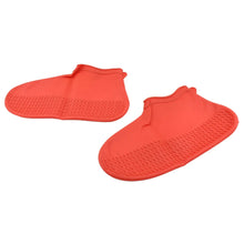 Non - Slip Silicone Rain Reusable Anti skid Waterproof Fordable Boot Shoe Cover (Medium Size / 1 Pair / Red) - justgrabit.in | Just Grab It