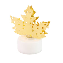 Christmas Decorative LED Gold Metal Leaf Diya Lamp, Diwali (1 Pc) - justgrabit.in | Just Grab It