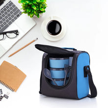 All - in - One Lunch Box with Fabric Bag for Office & School - justgrabit.in | Just Grab It