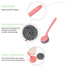 Scrubber with Handle for Kitchen and Utensil Cleaning and Hard Stains, - Justgrabit Inc.