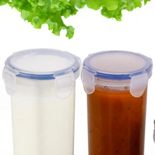 Plastic Liquid Round Airtight Food Storage Container with Leak Proof Locking Lid - Justgrabit Inc.