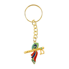 Krishna Flute with Peacock Feather Design Keychain (1 Pc) - justgrabit.in | Just Grab It