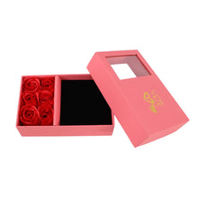 Jewellery Gift Box with Lids & Roses Packaging Box with 6 Roses (1 Set) - Justgrabit Inc.