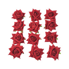 Flower Rose Hair Pin/Clip – Velvet Flower Design (12 Pcs Set, Red Color) - justgrabit.in | Just Grab It