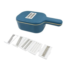 Vegetable Slicer Cutter - 6 Blades Kitchen Accessories, Tools & Appliances with Container & Handle (1 Set) - justgrabit.in | Just Grab It