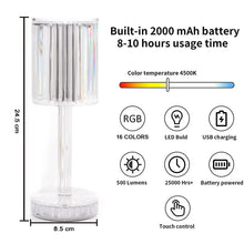 Crystal Table Lamp , Touch Control Atmosphere Nightstand Lamp With USB Charging Line - Justgrabit Inc.