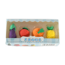 Mini Cute Veg & Fruit Erasers – 3D Colorful Eraser Set for Kids (4 Pc) - Justgrabit Inc.
