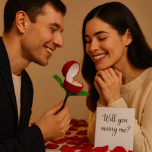 Artificial Rose Flower Shaped Jewelry Ring Box (1 Pc) - justgrabit.in | Just Grab It