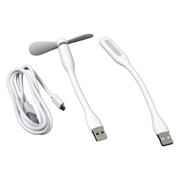 Portable Mini USB Fan, USB Light & Micro USB Cable (3 Pcs Set) - justgrabit.in | Just Grab It