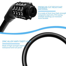 Bike Lock Cable Resettable Cable Lock - Self Coiling 4 Digit Combination Bike Lock - justgrabit.in | Just Grab It