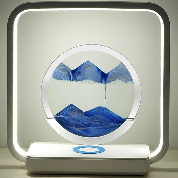 13477 3D Wireless Charging LED Light USB Quicksand Painting Lamp for Bedroom - justgrabit.in | Just Grab It
