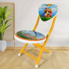 Heart Shape Kids Chair Cartoon Printed Foldable Kids / Children Folding Chair for Playrooms, Schools, Daycares, and Home. Metal and Fibre Body Picnic Beach Camping Chair (1 Pc) - Justgrabit Inc.