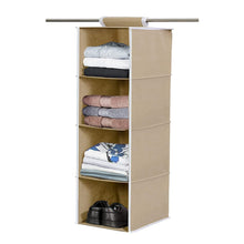 Fabric Hanging 4 - Shelf Closet Cloth Organizer - justgrabit.in | Just Grab It