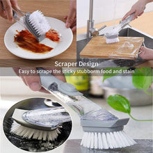 Dish Cleaning Brush with Built - in Liquid Soap Dispenser (1 Pc) - justgrabit.in | Just Grab It