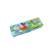 Plastic Multipurpose Compass Box – Double Deck Pencil Case with 2 Compartments & Cartoon Organizer (1 Pc, Mix Design) - Justgrabit Inc.