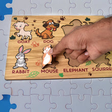 Wooden Animal Puzzle Learning Educational Board (1 Set / 28×20 Cm) - justgrabit.in | Just Grab It