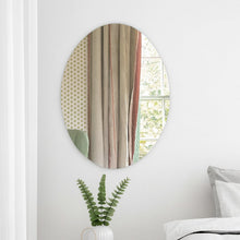 Elegant Oval Frameless Wall Mirror for Home & Office Decor (6 Pc) - justgrabit.in | Just Grab It