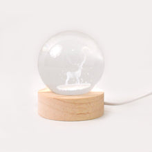Crystal Ball Night Light Glass Ball Night Lamp with Wood Base - justgrabit.in | Just Grab It
