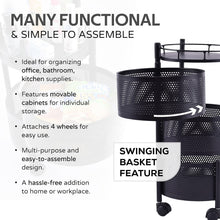 Metal Round High Quality Kitchen Trolley with Wheels (3 Layer / 1 Pc) - justgrabit.in | Just Grab It