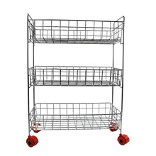 3 - Tier Stainless Steel Kitchen Trolley - justgrabit.in | Just Grab It