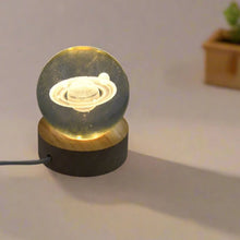 Astronaut 3D Crystal Ball lamps With Wood Base (1 Pc) - justgrabit.in | Just Grab It