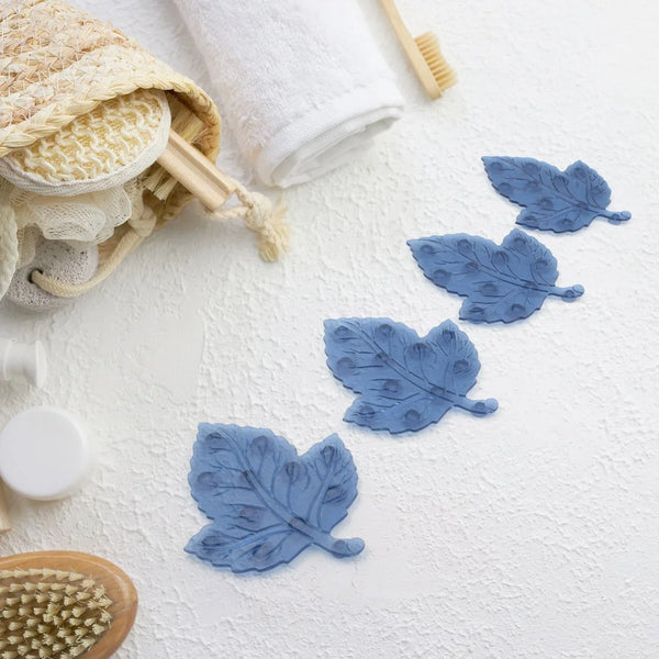 Mat, Mini Pvc Anti - Slip Bat Mat Non Slip Baby Bath Mats, Mini Child Safety Anti Slip Shower Mats Leaf Shaped for Kids (4 pc Set) - Justgrabit Inc.