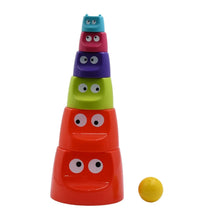Monster Cups - Activity Toy for Babies 5+ Months Plastic Multicolor Infant & Preschool Toys Develops Motor & Reasoning Skills Birthday Gifts for Boys Girls Age 5+ Months Kids (1 Set) - Justgrabit Inc.