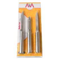 Stainless Steel Multipurpose Sharp Cutting Knife with Non - Slip Handle for Fruit, Meat and Vegetable Chopping (Pack Of 3) - Justgrabit Inc.