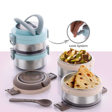 Ganesh Steko - 2 Double Layer Stainless Steel Insulated Lunch Box Set - Justgrabit Inc.