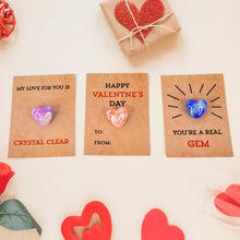 Heart - Shaped Crystal Gem Valentines with Gift Cards (24 Pc) - Justgrabit Inc.
