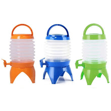 Plastic Collapsible Beverages Container with Tap Cold Drink Dispenser Folding Water Storage Water Jug Tank for Home and Outdoor Party Traveling Picnic (3.5 Litter/ Multicolor) - Justgrabit Inc.