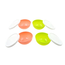Multipurpose Small Round Plastic Bowl / Katori With Lid, Microwave Safe Reusable Lightweight Bowl, Dishwasher Safe Chutney Bowl (4 Pcs Set) - Justgrabit Inc.
