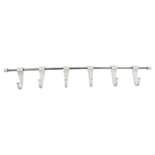 Stainless Steel Utensil Hanger Rail Nail Free Wall Mount with 2 Magic Stickers & 6 Plastic Hooks For Kitchen - Justgrabit Inc.