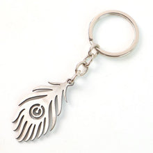 Stylish Stainless Steel Peacock Feather Keychain (1 Pc) - justgrabit.in | Just Grab It