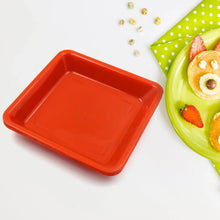 Square Plastic Halwa Dinner Plate Snacks / Breakfast, Restaurant Serving Trays Home School Coffee Hotel Kitchen Office (3 Pcs Set) - Justgrabit Inc.